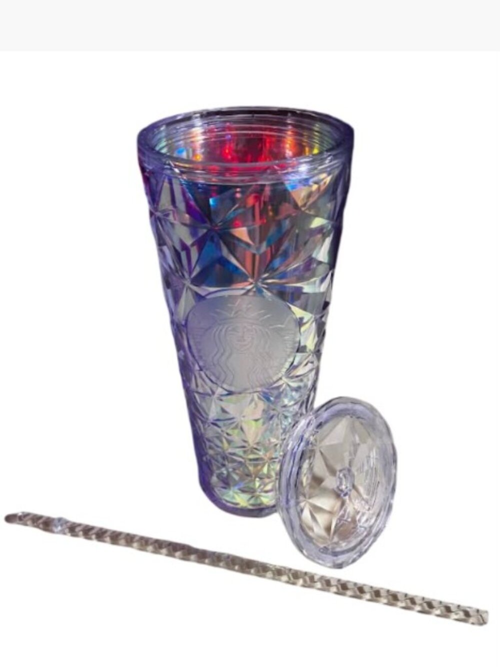 Starbucks 2023 Christmas Holiday Prism Venti Cold Beverage Tumbler Like New